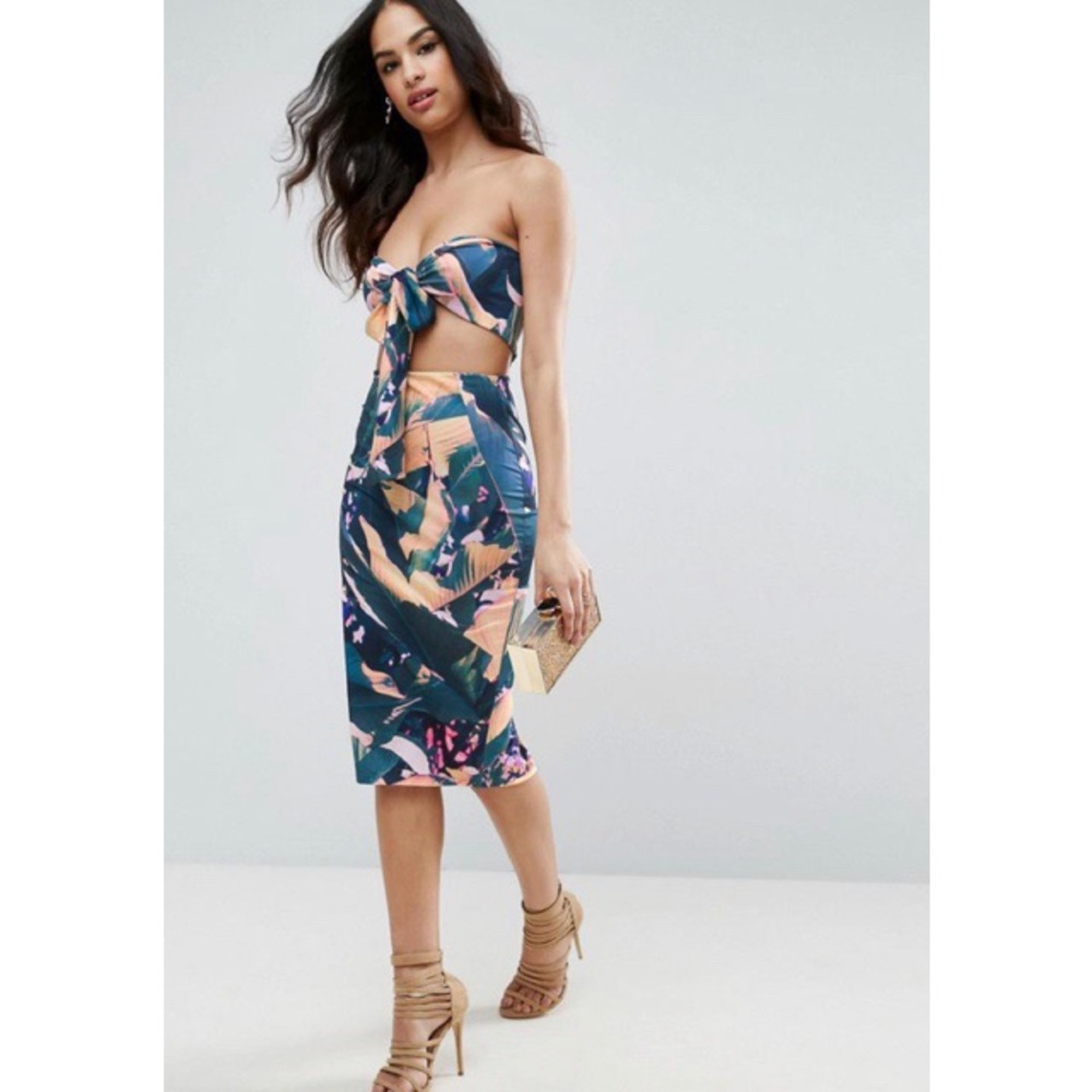 Tropical Bandeau Bow Dress